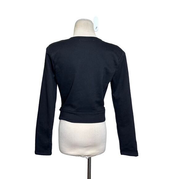 ASTR The Label Black Moxie Cropped Twist Front Top Size Small - Picture 2 of 11